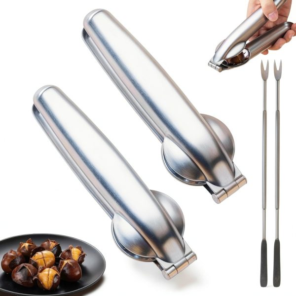 Savmony Stainless Steel Nut Cracker Ergonomic Design Kitchen-0