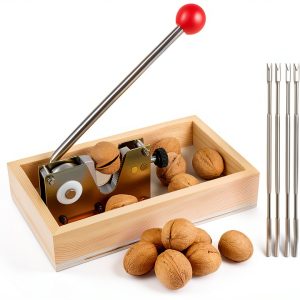 NIZODO Heavy Duty Adjustable Nut Cracker with Storage Box-0
