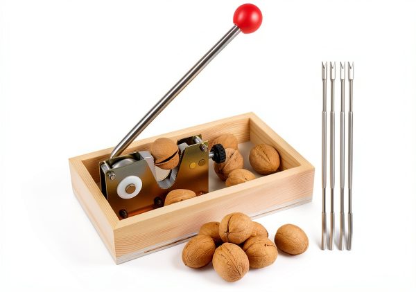 NIZODO Heavy Duty Adjustable Nut Cracker with Storage Box-0