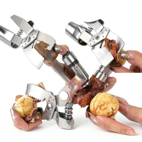 FIRE HIVE Nut Cracker Stainless Steel Ergonomic Design White-4