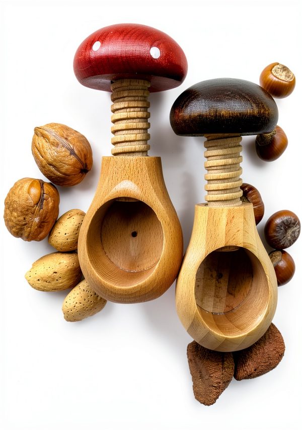 CookWood Wooden Nut Cracker Screw Style Beech Wood-3