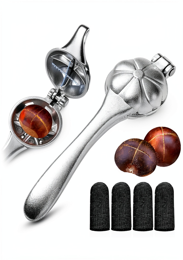 Yuanxiang chestnut opener in use on a kitchen counter