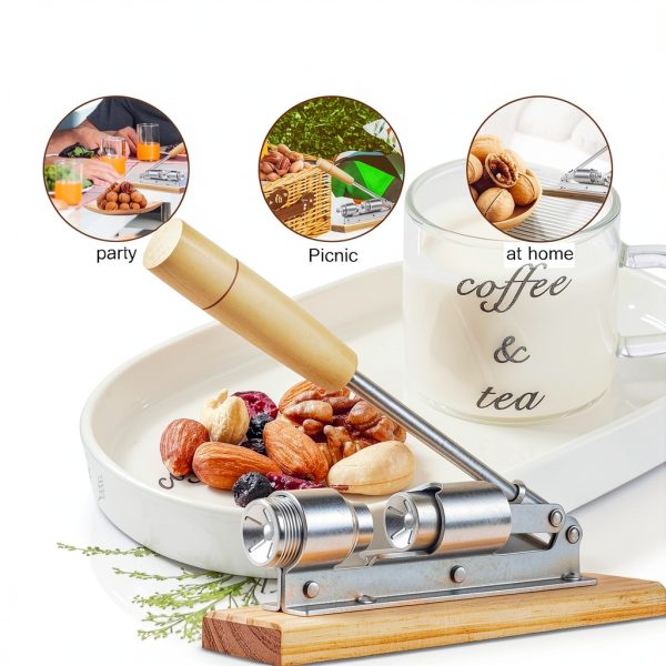 Heavy Duty Nut Cracker Steel Wood Base Adjustable Kitchen-1