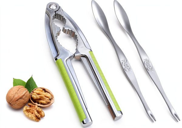 Vicsamer Zinc Alloy Nut Cracker Serrated Design Non Slip-0