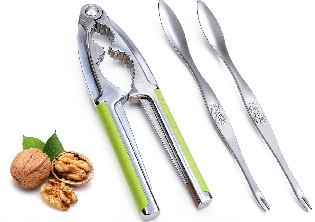 Vicsamer nut cracker in use on a kitchen counter