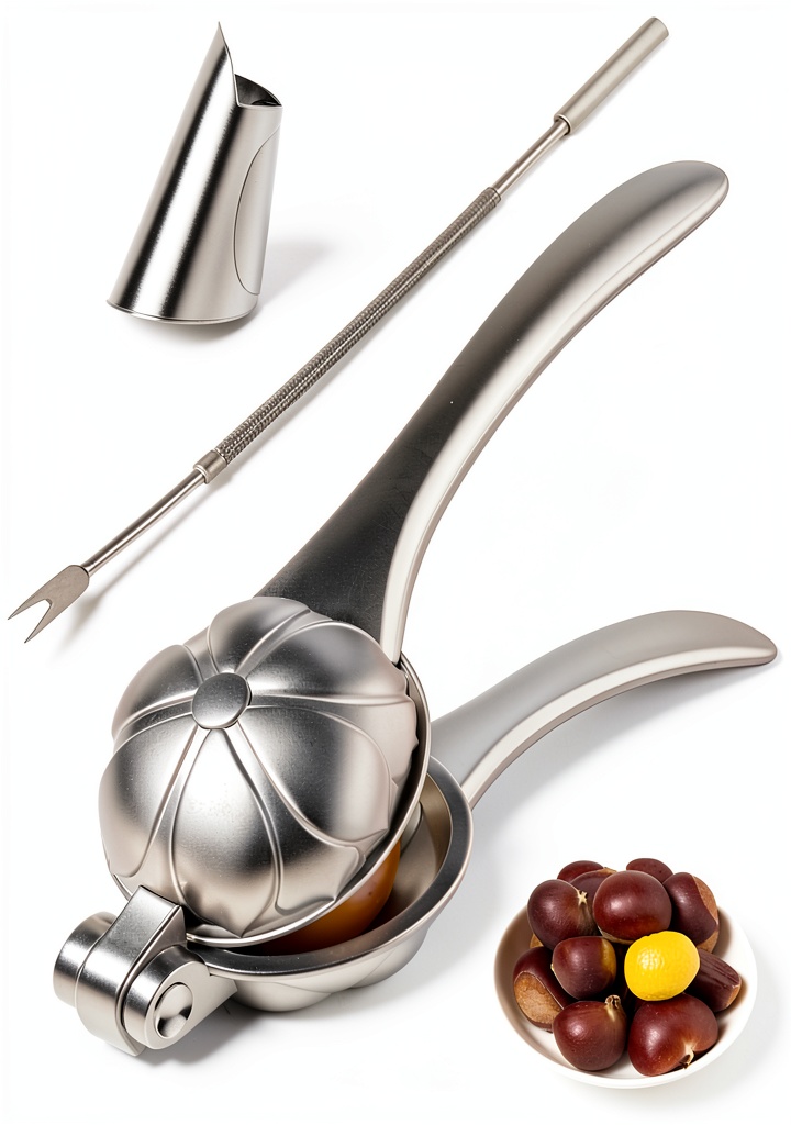 Loceast Chestnut Opener with chestnuts on a kitchen counter