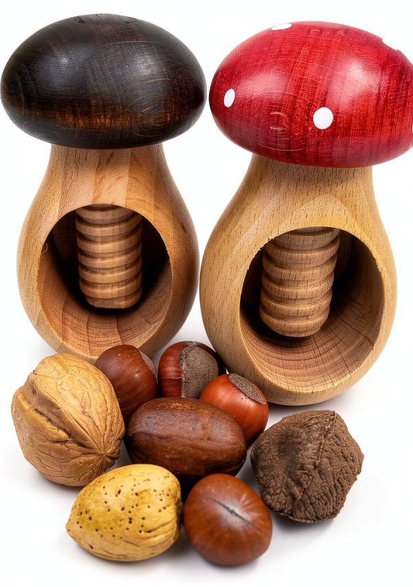 CookWood Wooden Nut Cracker Screw Style Beech Wood-1