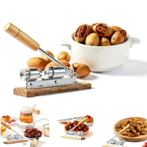 Heavy Duty Nut Cracker Steel Wood Base Adjustable Kitchen-7