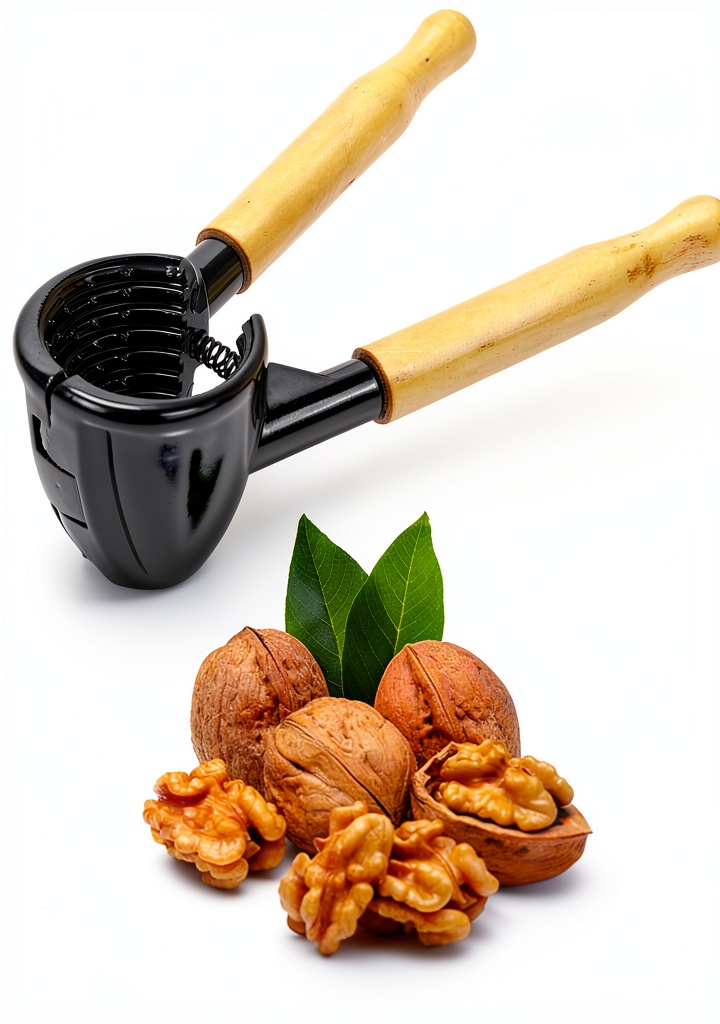 Pavo nut cracker in use on a kitchen counter