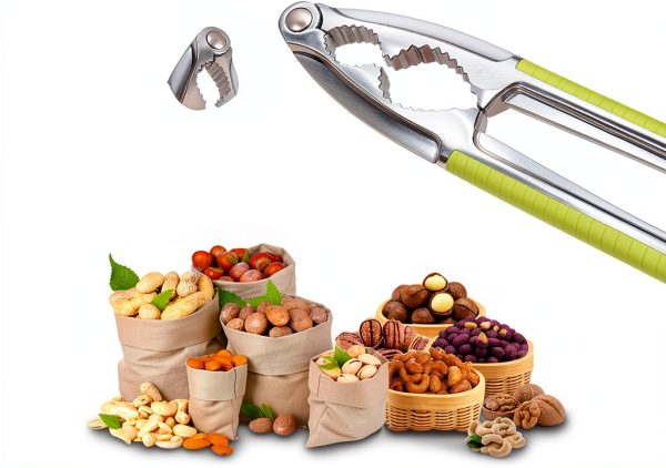 Vicsamer Zinc Alloy Nut Cracker Serrated Design Non Slip-2
