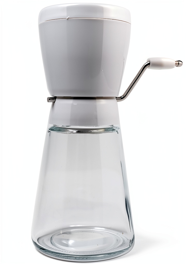 Norpro Nut Chopper with stainless steel blades and glass base on a countertop