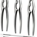 Opvixi Zinc Alloy Crab Crackers Set 8 Piece Silver Kitchen-0