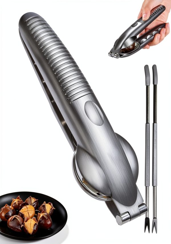 Stainless Steel Nut Cracker Ergonomic Design Kitchen Tool-0