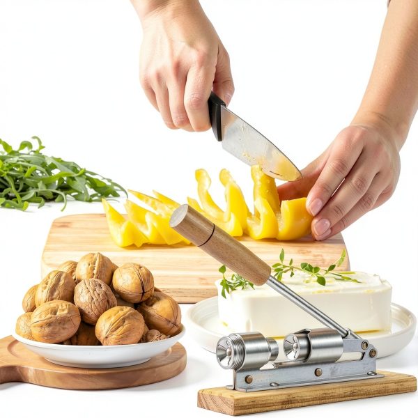 Heavy Duty Nut Cracker Steel Wood Base Adjustable Kitchen-4