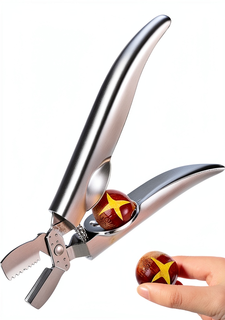 FIRE HIVE nut cracker displaying stainless steel blade and ergonomic handle