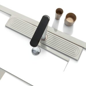 Nookawoo Diatomite Kitchen Faucet Mat Marble White 23.6x4 inches-0