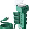 Outdoor Power Stake Timer SURAIELEC 6FT Black Weatherproof Timer-0