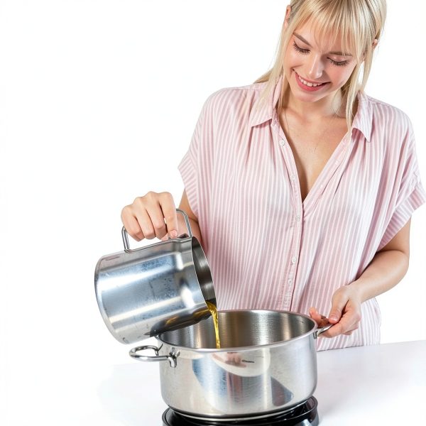 2L Oil Filter Pot Bacon Grease Saver with Strainer, 68oz Steel Pour-8